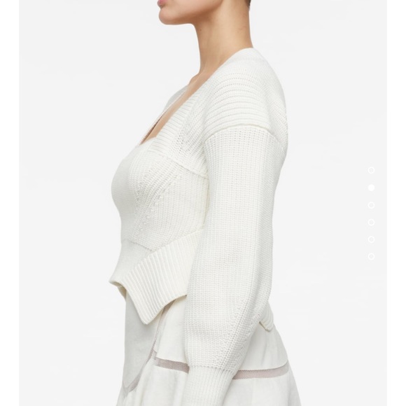 ZARA LIMITED EDITION 100% COTTON SQUARED NECK SWEATER - Picture 4 of 13